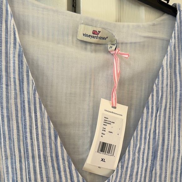 Vineyard Vines Blue and White Casual Sundress with V-Neck - Picture 2 of 5
